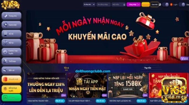 Choi game danh bai online mien phi Vi68 có giao diện cực kỳ ấn tượng